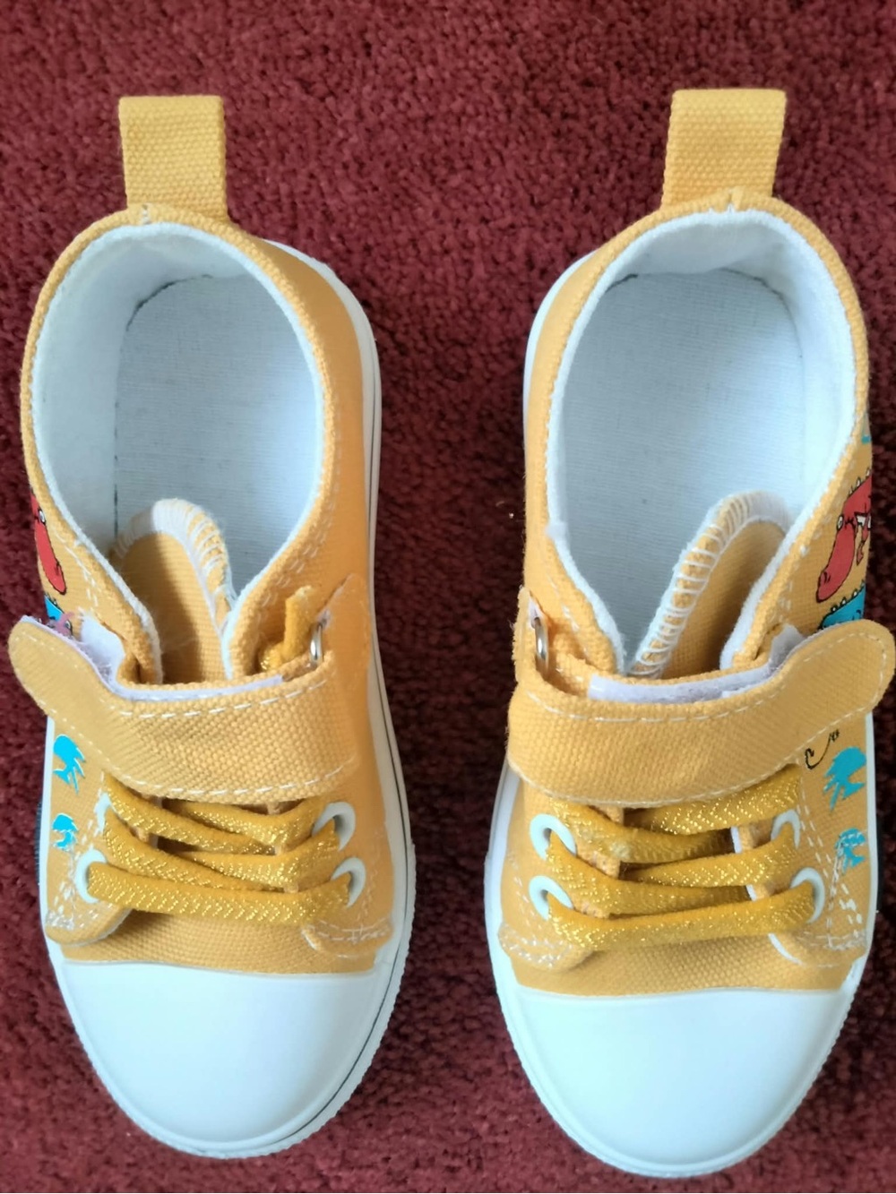 Bella Canvas Yellow Kids Canvas Sneakers with Velcro Strap
